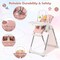 Babyjoy Foldable High Chair Baby Feeding Chair with 7 Adjustable Heights Pink/Black/Grey/Yellow/Green